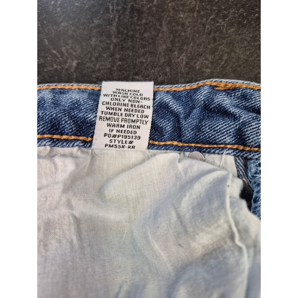 Womens 5 Almost Famous Vintage Distressed Straight Leg Jeans Raw Hem Wash W27.5 - Picture 5 of 6